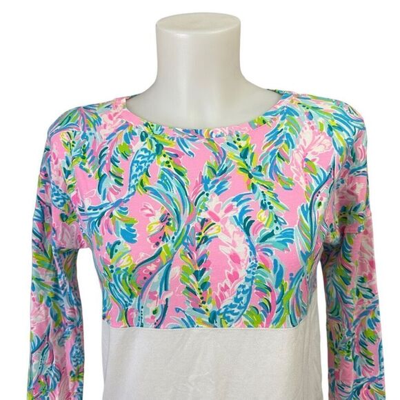Lilly Pulitzer Finn Long Sleeve Top Cotton Multi Unicorn of the Sea Size XXS - Picture 2 of 9